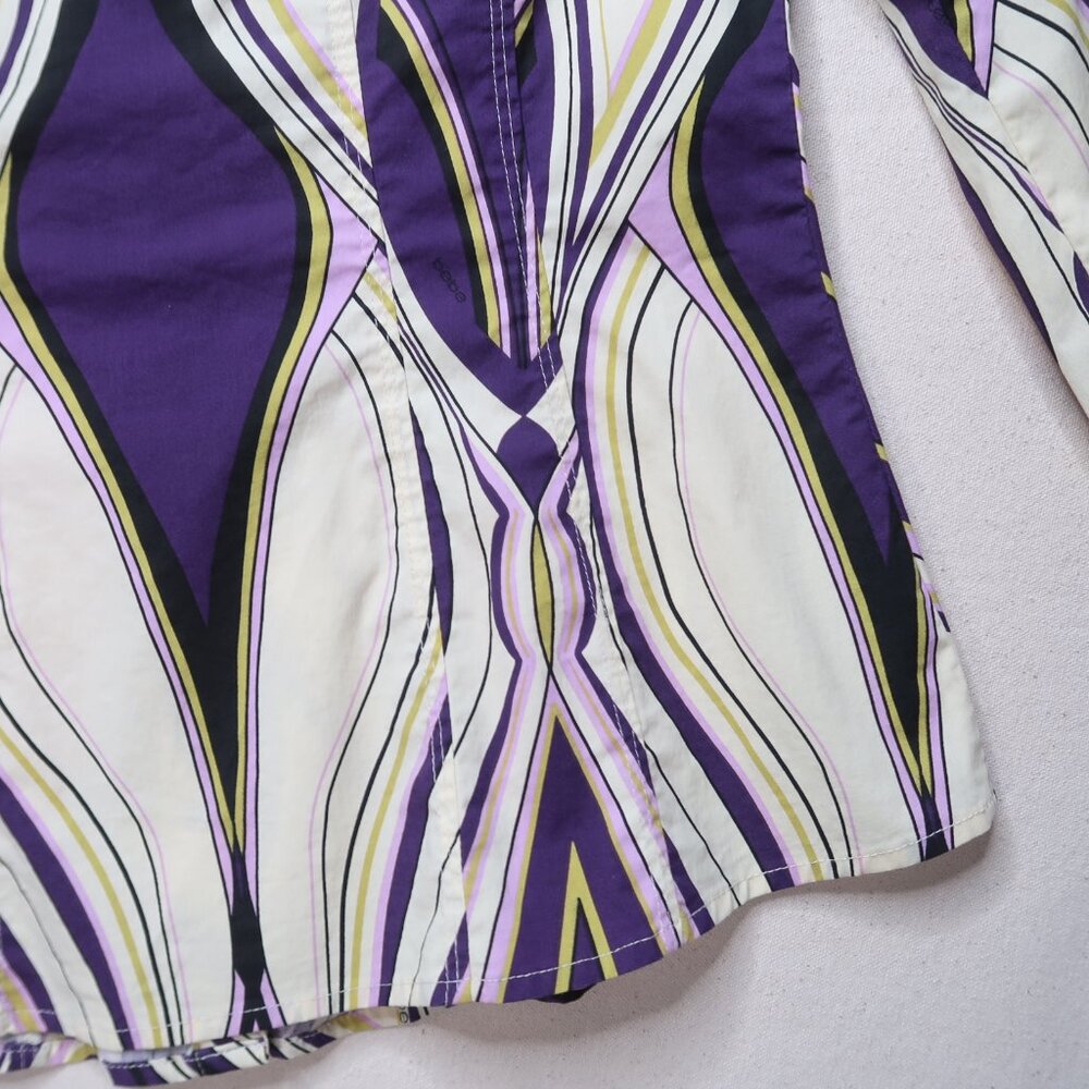 Vintage Bebe Purple Collard Snap Button Long Sleeve Blouse - Picture 6 of 16